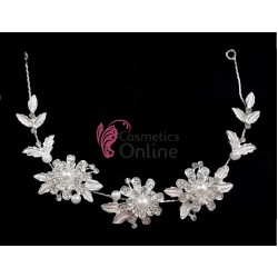 Tiara Ti021 argintie pentru mirese cu crystale